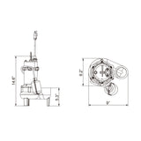 JACKEL SEW500CIT Cast Iron Sewage Pump 1/2 HP Tethered Float Switch Piggy-back Power Cord