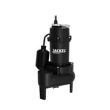 JACKEL SEW500CIT Cast Iron Sewage Pump 1/2 HP Tethered Float Switch Piggy-back Power Cord