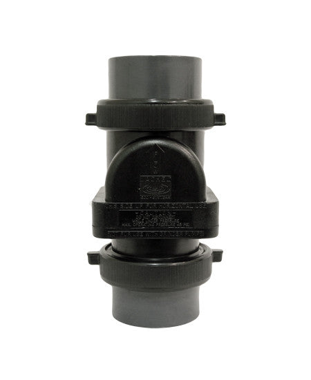Jackel CUCV-2W Sewage Check Valve – 2” PVC Union Valve For Sump Pumps, Vertical Installation, ABS Body With Flapper